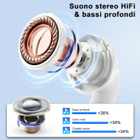 Бездротові навушники AOSRAU Q13Pro, Bluetooth 5.3, міні-навушники, шумозаглушуючий мікрофон, водонепроникні, колір «біле золото» (my-17019)