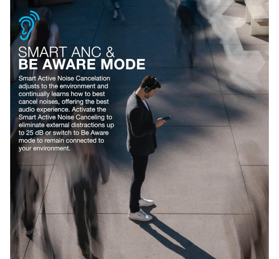 Бездротові накладні навушники JLab JBuds Lux ANC гібридне активне шумозаглушення (my-18096)