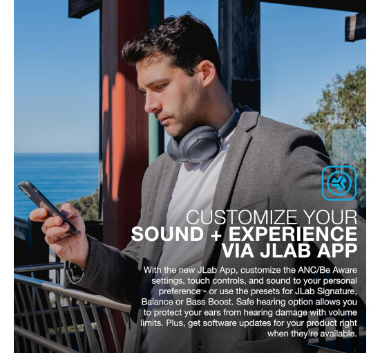 Бездротові накладні навушники JLab JBuds Lux ANC гібридне активне шумозаглушення (my-18096)