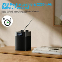 Портативне радіо Mycket Portable DAB+ Radio HS-D001 FM Цифровий радіоприймач, що перезаряджається, з Bluetooth (my-17205)