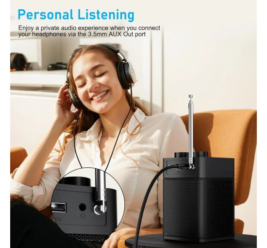 Портативне радіо Mycket Portable DAB+ Radio HS-D001 FM Цифровий радіоприймач, що перезаряджається, з Bluetooth (my-17205)