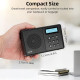 Цифрове портативне радіо WOVTE DAB+ з можливістю підзарядки та живленням від мережі, Bluetooth, 40 передустановок, світлодіодний дисплей (my-17100)