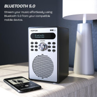 Цифровое FM-радио Azatom FX1BL DAB/DAB+ с Bluetooth, будильником, предустановками, эффектом дерева, разъемом для наушников, сетевой вилкой Foxton Black (my-7001)