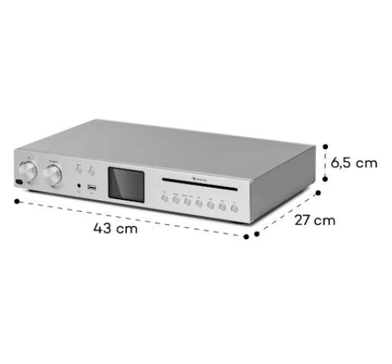 Усилитель ресивер Auna HiFi CD Silver Star Internet/DAB+/FM CD WiFi 10036446 (my-5090)