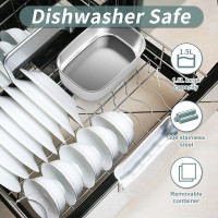 Портативный подогреваемый ланч-бокс 3 в 1 со съемным контейнером из нержавеющей стали объемом 1,5 л Vingud FT01 светло-зеленый (my-14008)