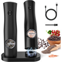 Електричний млин для солі та перцю TLCCV із зарядним пристроєм, USB-кабелями (my-11156)