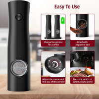 Электрическая мельница для соли и перца TLCCV с зарядным устройством, USB-кабелями  (my-11156)