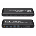 Коммутатор KVM-переключатель 2x2 HDMI kvm-переключатель 4K 60 Гц Двойной монитор KVM HDMI  Display USB KVM-переключатель 2 в 2 выхода (my-11160)