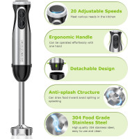 Ручний блендер 2-в-1 з віночком Bonsenkitchen HB3204 1000 Вт 20 швидкостей (my-14045)