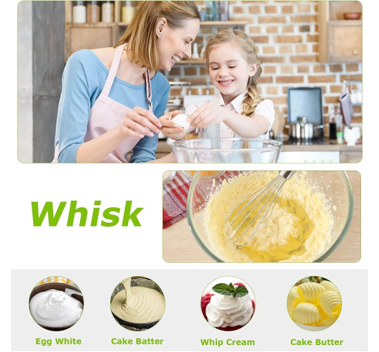 Ручний блендер 2-в-1 з віночком Bonsenkitchen HB3204 1000 Вт 20 швидкостей (my-14045)