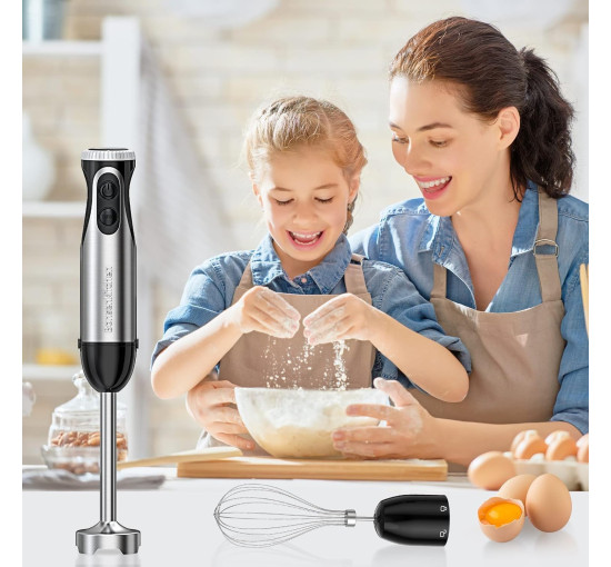 Ручний блендер 2-в-1 з віночком Bonsenkitchen HB3204 1000 Вт 20 швидкостей (my-14045)