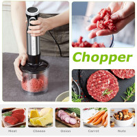 Ручной блендер Bonsenkitchen HB3203 из нержавеющей стали 4 в 1 мощностью 1000 Вт, 20 скоростей черный (my-14029)