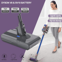 Аккумулятор V8 6000 мАч для пылесоса Dyson V8 Animal V8 Absolute V8 Fluffy (my-3074)