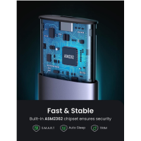 Корпус Ugreen для M.2 NVME SSD PCI-e дисків 10 Гбіт/с з кабелем Type-C Type-C 0.5м M та B&M (my-3077)