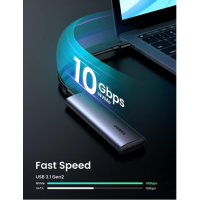 Корпус Ugreen для M.2 NVME SSD PCI-e дисков 10 Гбит/с с кабелем Type-C Type-C 0.5м M и B&M (my-3077)