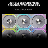 Комплект из трёх вентиляторов Jungle Leopard Splice Type ARGB PC UNI с последовательным подключением 120 мм V2RS белый (my-18031)