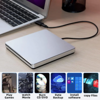 Зовнішній привод DVD NOLYTH CT02 USB 3.0 для Mac і Windows швидкість запису 24x сріблястий (my-18142) Зовнішній привод DVD NOLYTH CT02 USB 3.0 для Mac і Windows швидкість запису 24x сріблястий (my-18142)