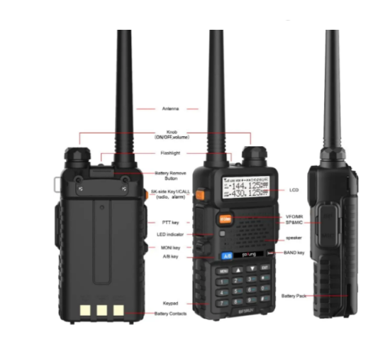 Рация с двухдиапазонной мощностью Pofung BF5RUV 144-146/430-440 МГц (my-11173)
