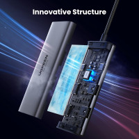 Концентратор UGREEN 15852 6 в 1 USB C Hub для Dell XPS, ThinkPad и других устройств Grey (my-2079)