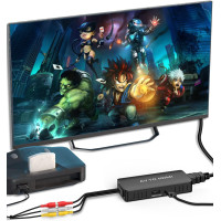 Конвертер Faersi RCA HDMI з кабелем HDMI, адаптер AV-HDMI 1080P для N64/PS2/Xbox/SNES/VHS/VCR/DVD, підтримує адаптер PAL/NTSC RCA-HDMI (my-1086)