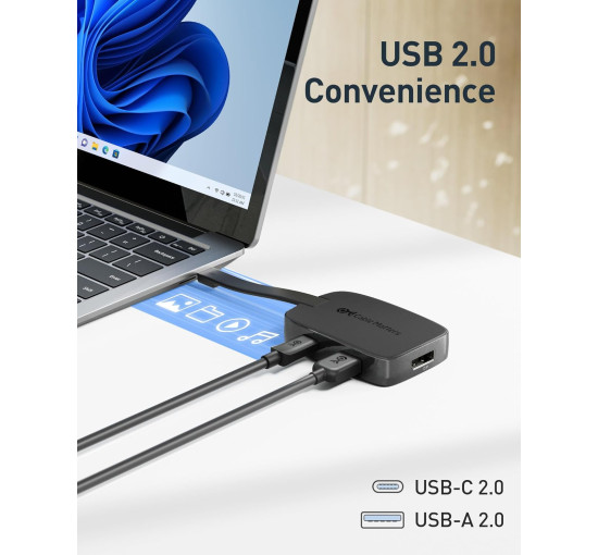 Складаний кабель концентратор Cable Matters 201376-BLK USB C DisplayPort 1.4 (my-4221)