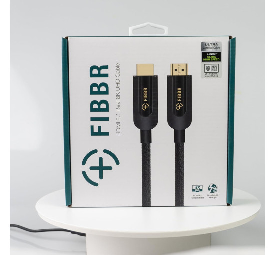 Сертифікований кабель FIBBR 8K HDMI 2.1, 8K@60 Гц 4K@120 Гц 48 Гбіт/с, надшвидкісний кабель HDMI, UHD eARC Dolby Vision HDR10+ HDCP, 2м (my-12032)