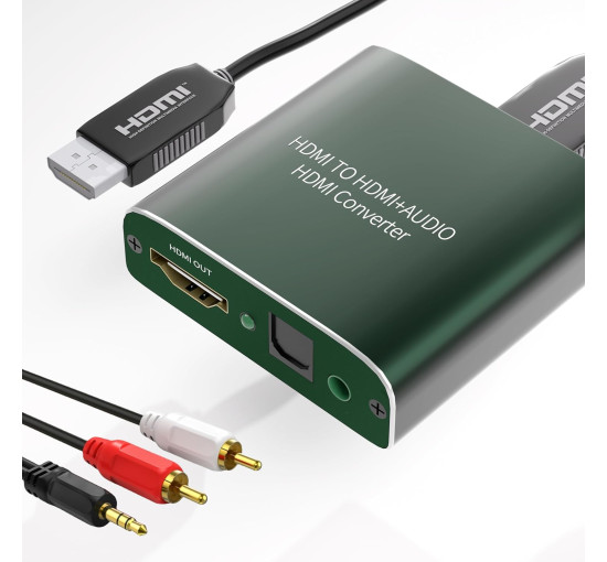 Адаптер HDMI Audio Extractor 4K 60KHz HDMI to Optical 3.5mm AUX TLsiwio (my-12046)