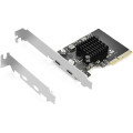 Карта расширения ELUTENG USB C PCIe с 2 портами 2 x 10 Гбит/с, совместимая с PCIE X4/X8/X16, PCI-E USB C 3.2 Gen2 20 Гбит/с с радиатором большой площади (my-12036)