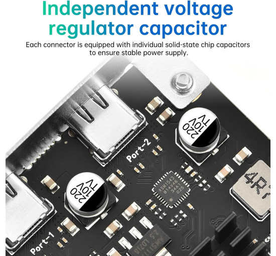 Карта расширения ELUTENG USB C PCIe с 2 портами 2 x 10 Гбит/с, совместимая с PCIE X4/X8/X16, PCI-E USB C 3.2 Gen2 20 Гбит/с с радиатором большой площади (my-12036)