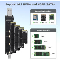 Корпус жесткого диска для твердотельного накопителя ELUTENG M.2 NVME NGFF 10 Гбит/с (my-12094)