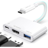 Адаптер JSAUX USB C - HDMI с поддержкой 4K при 60 Гц белый (my-15016)