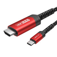 Кабель USB C - HDMI 10 футов/3 м (4K при 60 Гц)  JSAUX Cv0035 красный (my-15019)