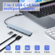 Многопортовый адаптер 7 в 2 с USB Hub 3.0, 2 портами USB-C и 4 портами USB 2.0 Loydia серый (my-15018)