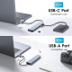 Многопортовый адаптер 7 в 2 с USB Hub 3.0, 2 портами USB-C и 4 портами USB 2.0 Loydia серый (my-15018)