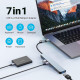 Многопортовый адаптер 7 в 2 с USB Hub 3.0, 2 портами USB-C и 4 портами USB 2.0 Loydia серый (my-15018)
