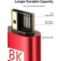 Сверхскоростной кабель 8K HDMI 2.1, 48 Гбит/с, 4K при 120 Гц 144 Гц, 8K при 60 Гц 16.4 фута JSAUX CV0015 красный (my-15021)