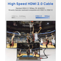 Високошвидкісний тонкий плоский кабель 4K HDMI-HDMI JSAUX CV0016 довжиною 25 футів червоний (my-15020)