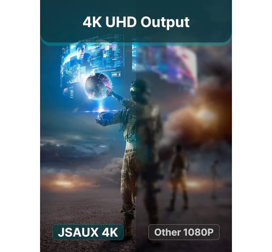 Адаптер JSAUX 4K DisplayPort - HDMI однонаправлений адаптер "тато - мама" сірий 2 штук (my-15012)