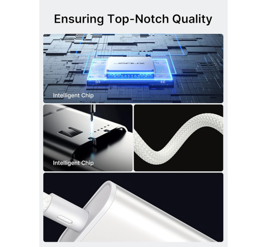 Кабель 2-в-1 Type C - HDMI 4K с портом зарядки PD 100 Вт JSAUX CV0057, совместим с Thunderbolt 3, iPhone, MacBook, Samsung, iMac, iPad, Surface-White (my-15022)