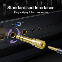 Адаптер для навушників VCE W9776-2P 6,35 мм, штекер 1/4 дюйми, на 3,5 мм, гніздо 1/8 дюйми, конвертер Aux-штекера, аудіо-стереоадаптер з позолотою, 1 шт. (My-15057)