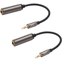 Аудио адаптер VCE S8116-2P-UK позолоченный 3,5 мм штекер на 6,35 мм гнездо, длина 20 см, 2 шт. (my-15058)