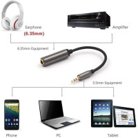 Аудио адаптер VCE S8116-2P-UK позолоченный 3,5 мм штекер на 6,35 мм гнездо, длина 20 см, 2 шт. (my-15058)