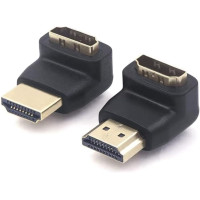 Угловой HDMI-адаптер VCE 90 градусов и 270 градусов, разъем HDMI 2.0 «папа-мама» для 4K и 3D, настенный телевизор/ноутбук/Roku Stick, 2 шт. (my-15042)