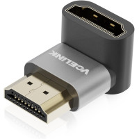 Угловой HDMI-адаптер VCELINK AD009A 8K, разъем HDMI 90 градусов, адаптер HDMI «папа-мама» 2.1 с позолоченным покрытием (my-15056)