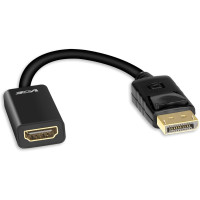 Адаптер Displayport – HDMI VCE DP026, позолочений перехідник DP 1.4 – HDMI, тато – мама, конвертер 1080P HDMI 2.0 зі звуком, чорний (my-15062)