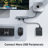 Концентратор Acer ODK4C0 5 в 1 USB C с 4K HDMI, портом зарядки мощностью PD 100 Вт, 3 портами данных USB A, многопортовый адаптер-хаб USB C - HDMI (my-15106)