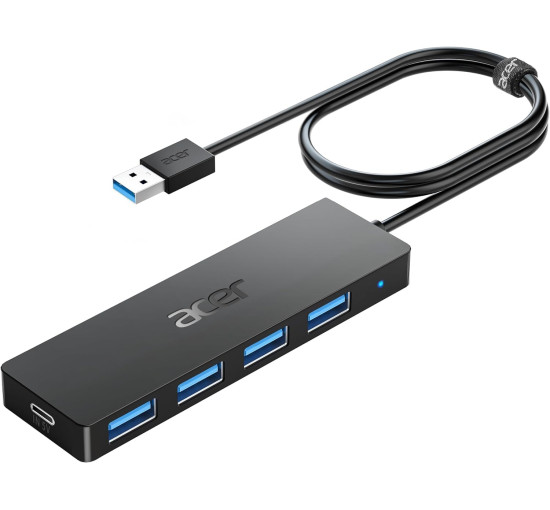 USB-хаб Acer ODK350 на 4 порта, многопортовый концентратор USB 3.0, разветвитель USBA для ноутбука, ПК с портом питания Type C (my-15103)