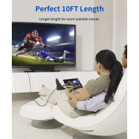 Кабель USB C - HDMI 10 футов/3 м (4K при 60 Гц) JSAUX Cv0035 красный (my-15190)