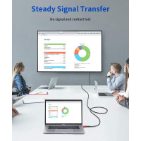 Кабель USB C - HDMI 10 футів/3 м (4K при 60 Гц) JSAUX Cv0035 червоний (my-15190)