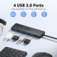 Концентратор Acer USB C на 4 порти, багатопортовий концентратор-хаб USB 3.0 розгалужувач USB C для ноутбука з портом живлення Type C (my-15104)